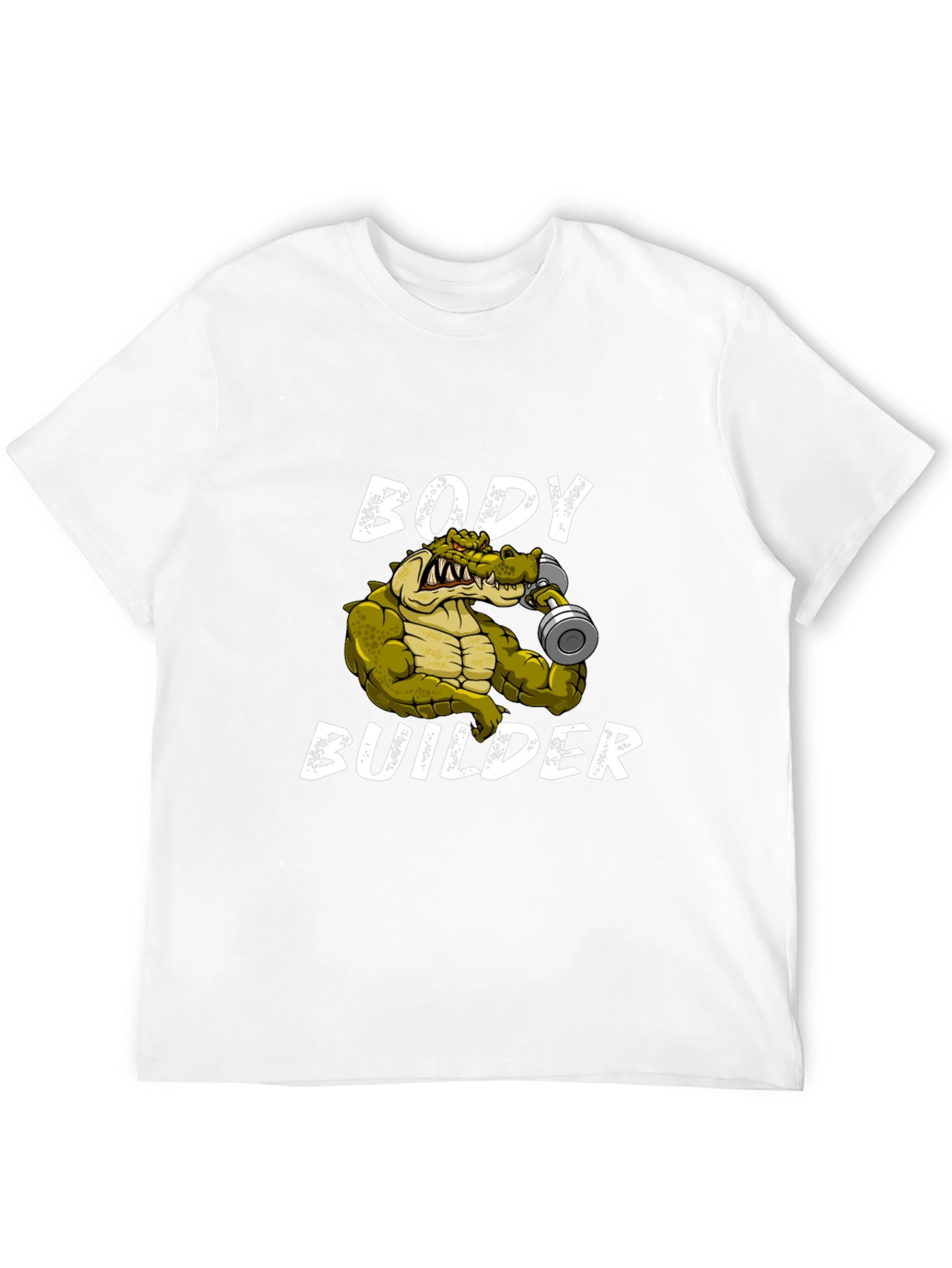 Black Body Builder Crocodile T-Shirt - Funny Gym Tee view 12
