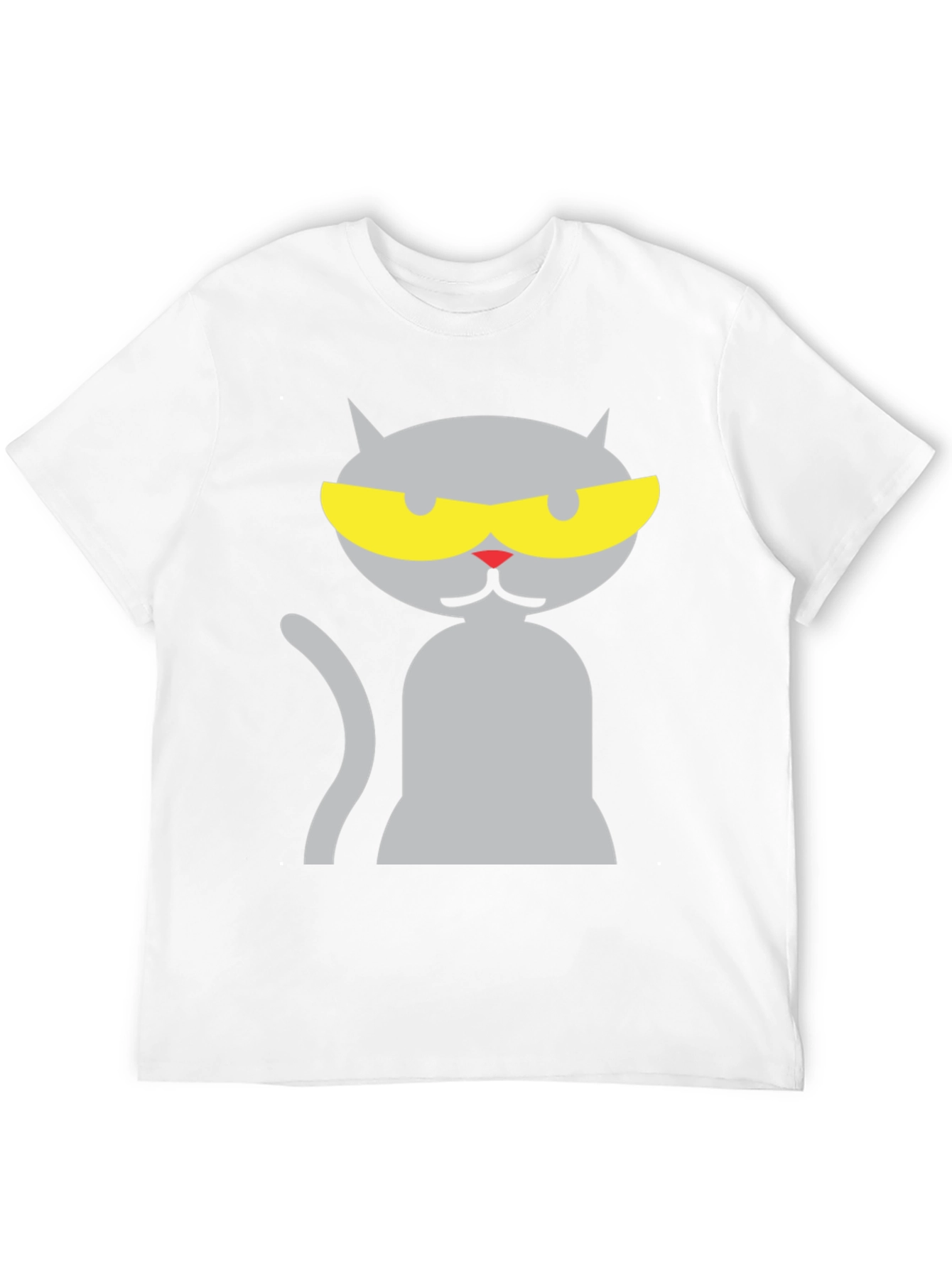 Black Cool Cat Graphic Tee - Black Cotton Blend Shirt view 12