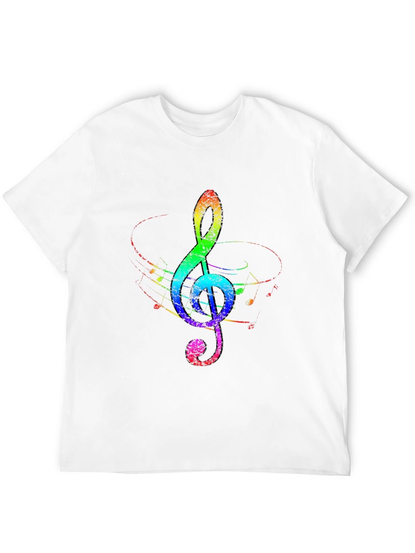Black Rainbow Treble Clef Black T-Shirt view 12