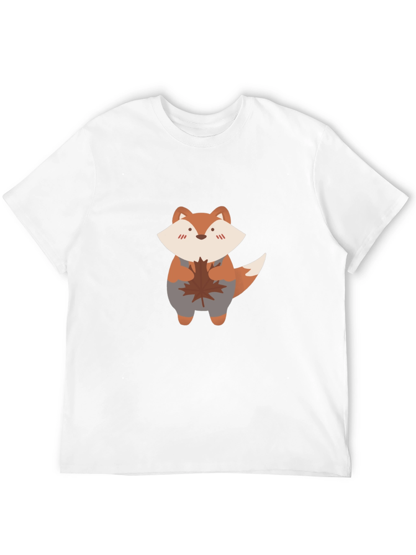 Black Cute Fox & Maple Leaf Black T-Shirt view 12