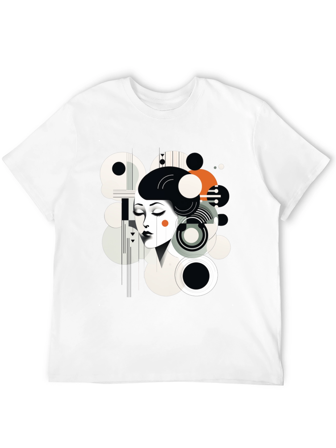 Black Abstract Woman Graphic Black Tee view 12