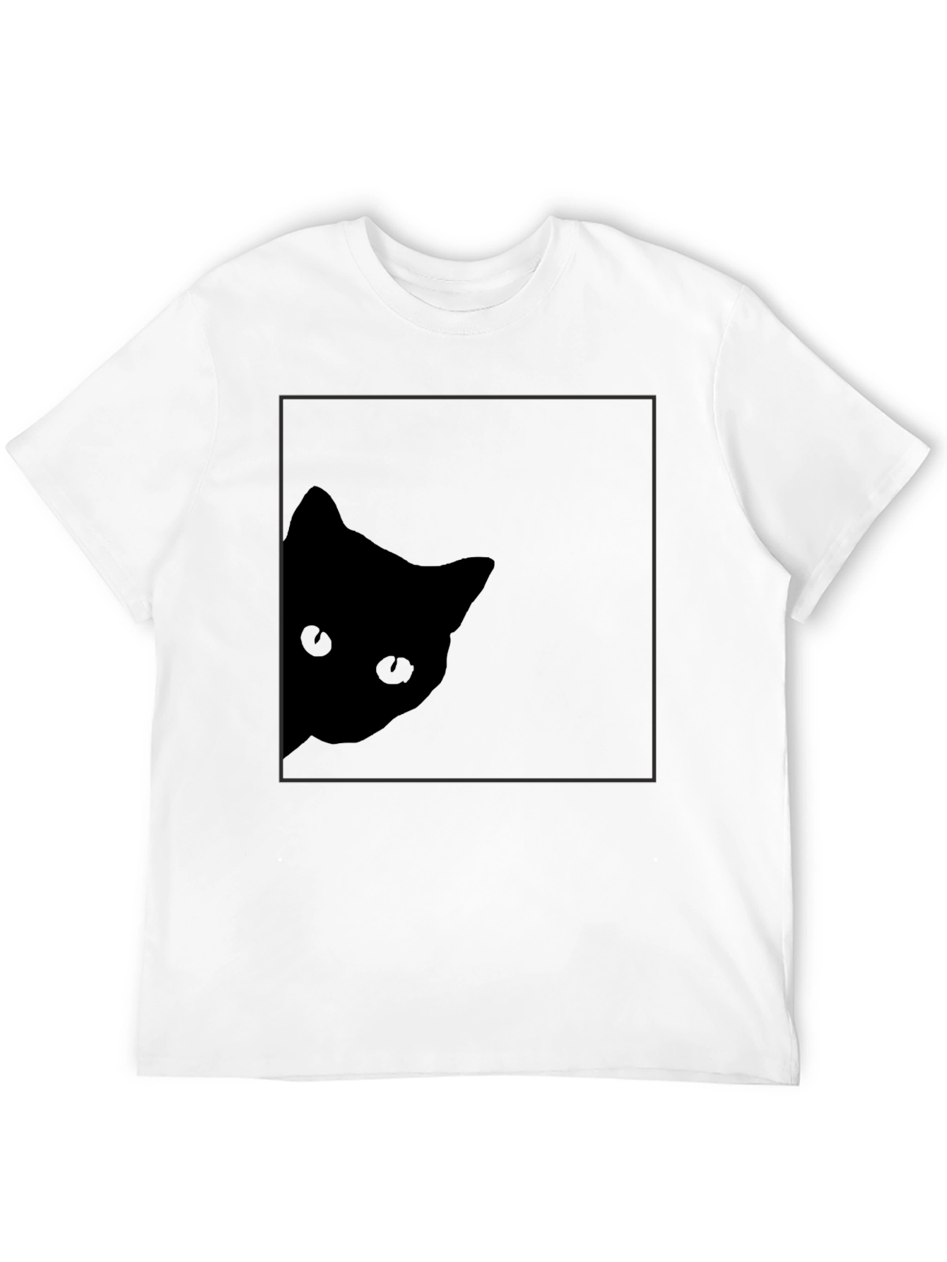 Black Stealthy Cat Black T-Shirt: Peek-a-Boo Style view 12