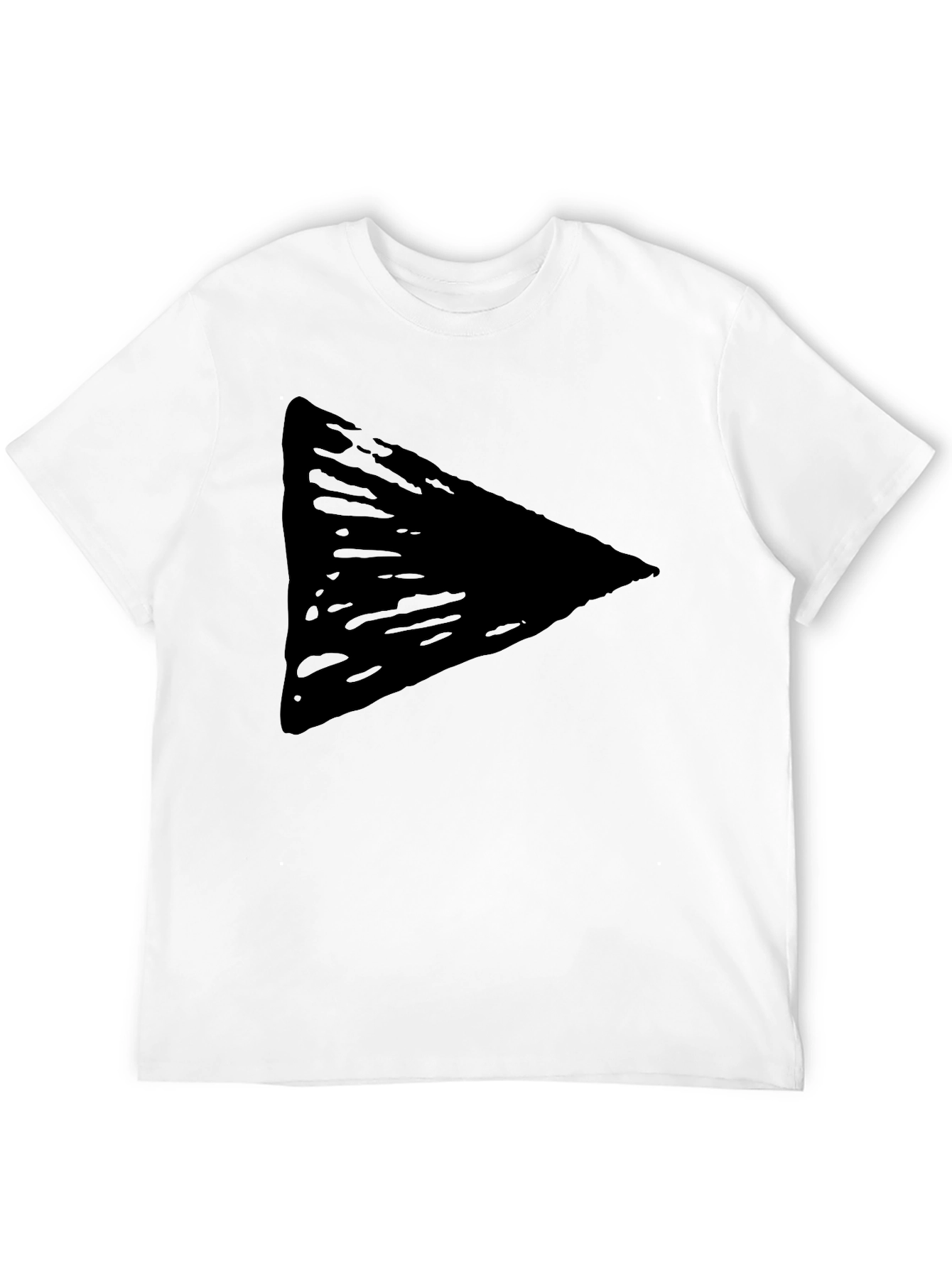 Black Men's Black Triangle Graphic Tee - Casual Style view 12
