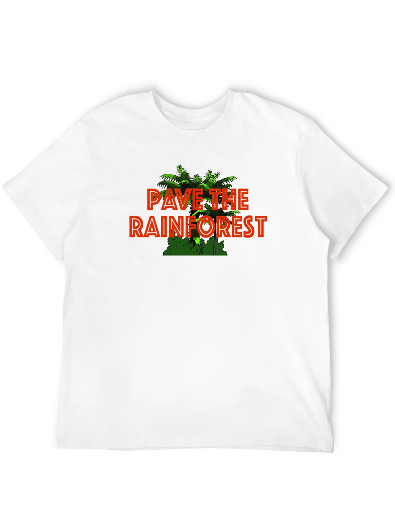 Black Pave the Rainforest Graphic Tee - Eco-Humor Black T-Shirt view 12