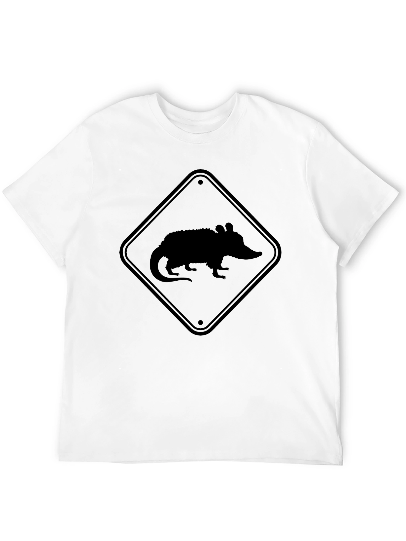 Black Opossum Crossing Black T-Shirt view 12