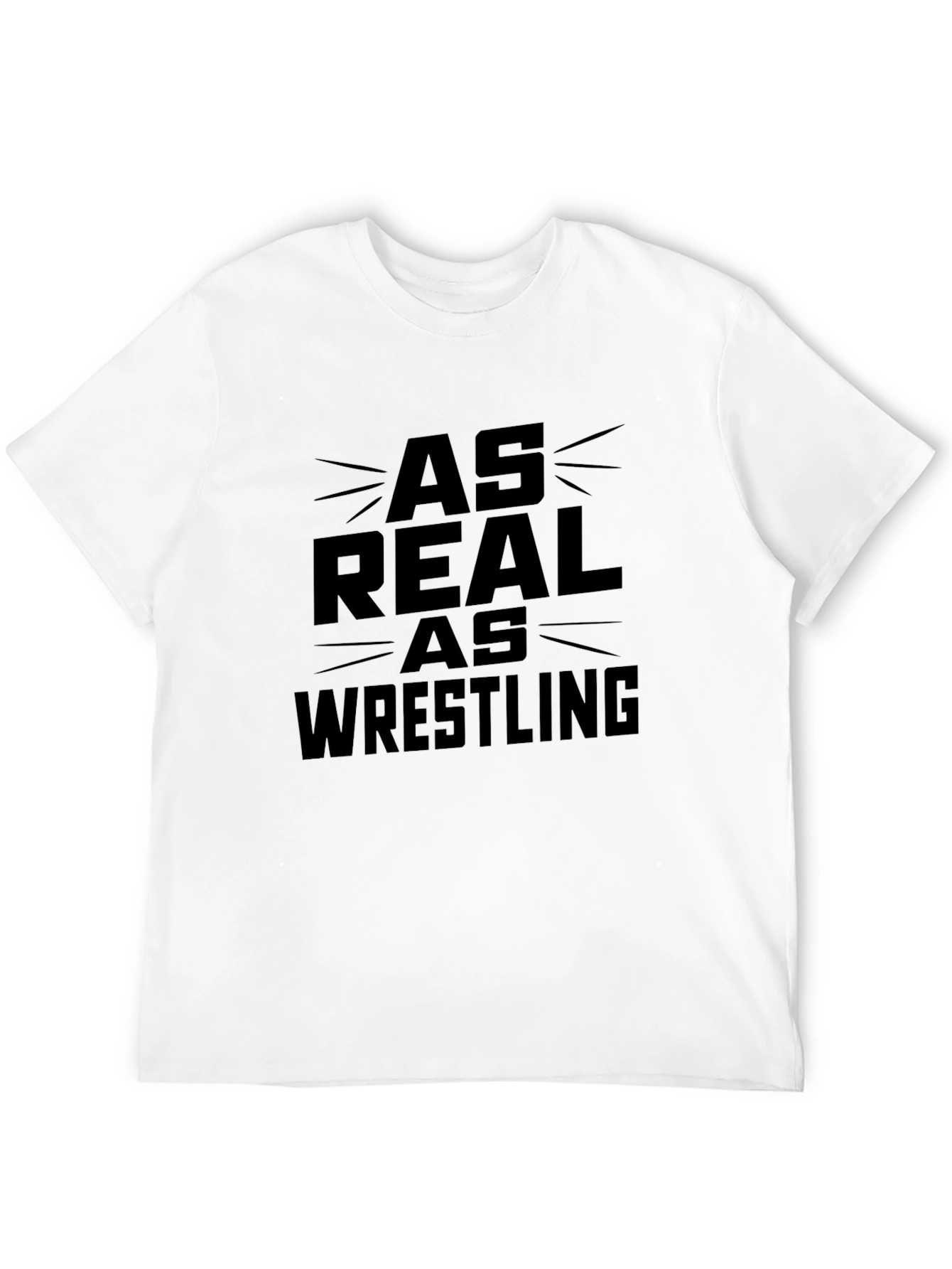 Black As Real As Wrestling Graphic T-Shirt - Mens Black Tee view 12