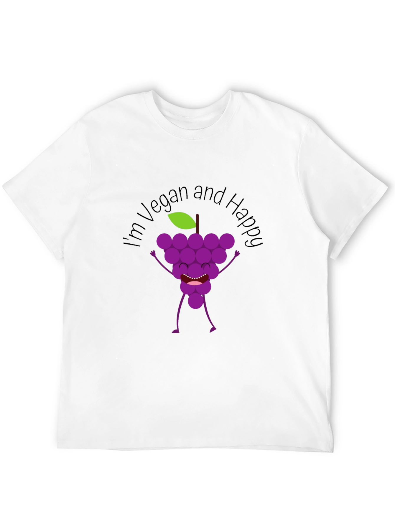 Black Vegan and Happy Grape Graphic T-Shirt - Unisex view 12