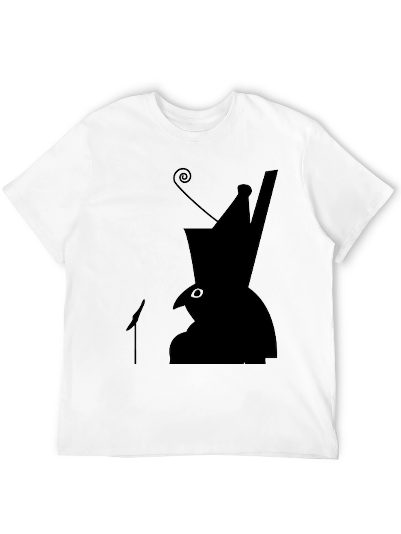 Black Silhouette Hat Bird T-Shirt view 12