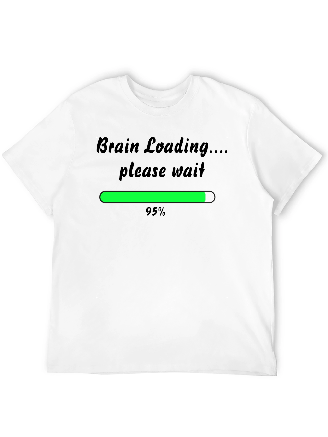 Black Brain Loading Funny Men's T-Shirt - Black view 12
