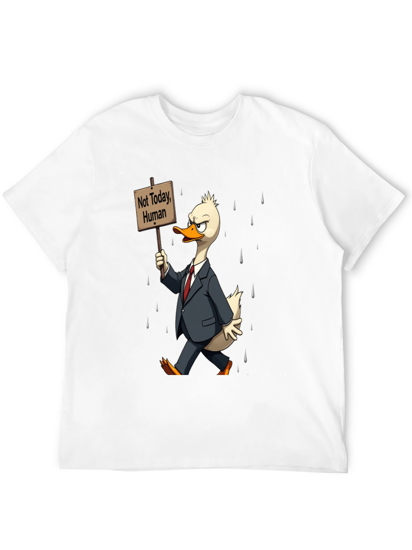Black Not Today Human T-Shirt - Funny Duck Protest view 12