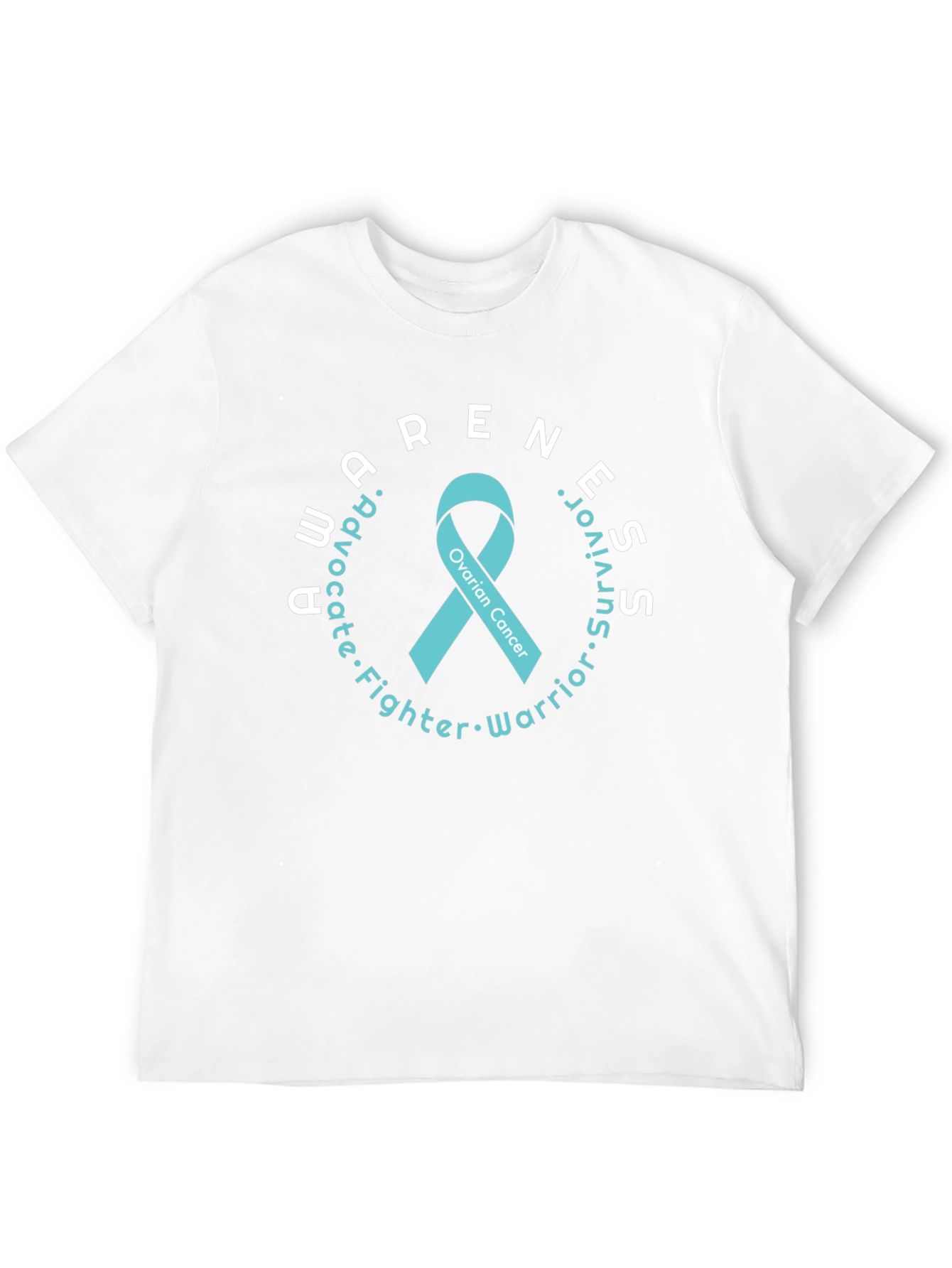 Ovarian Cancer Awareness T-Shirt - Advocate, Fighter, Survivor - 12