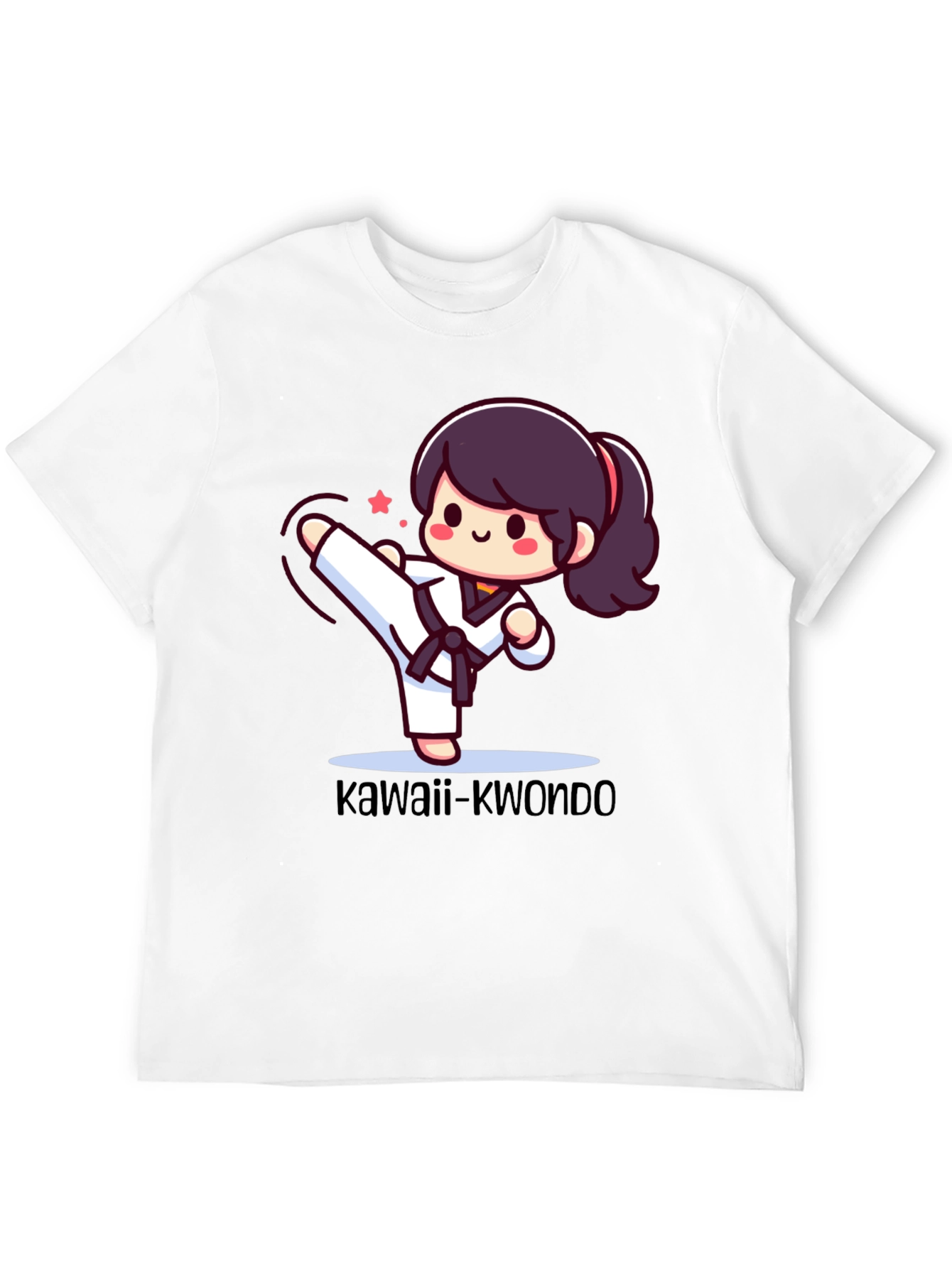 Black Kawaii Kwondo Black T-Shirt view 12