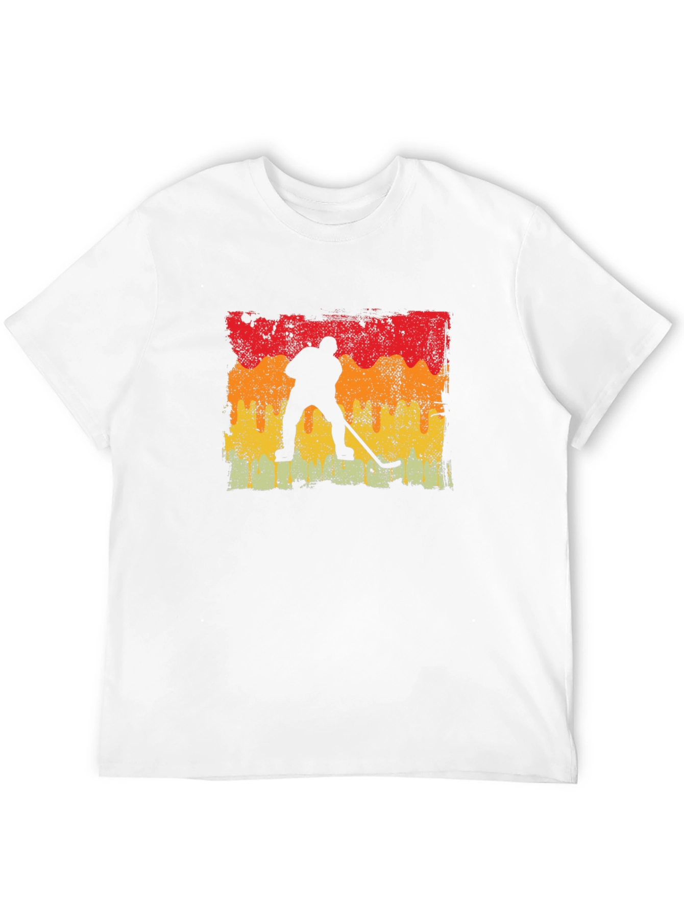 Black Retro Hockey Player Graphic T-Shirt view 12