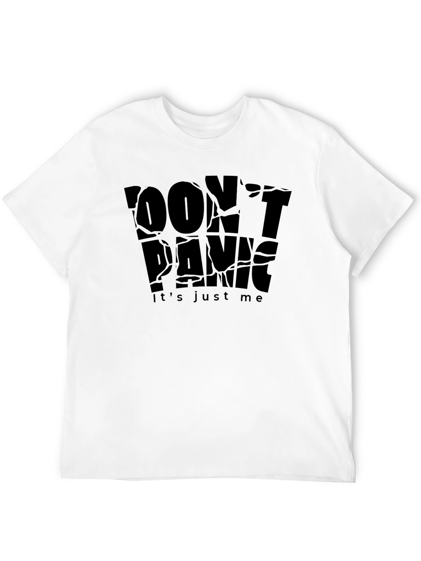 Black Don't Panic Graphic Black T-Shirt view 12