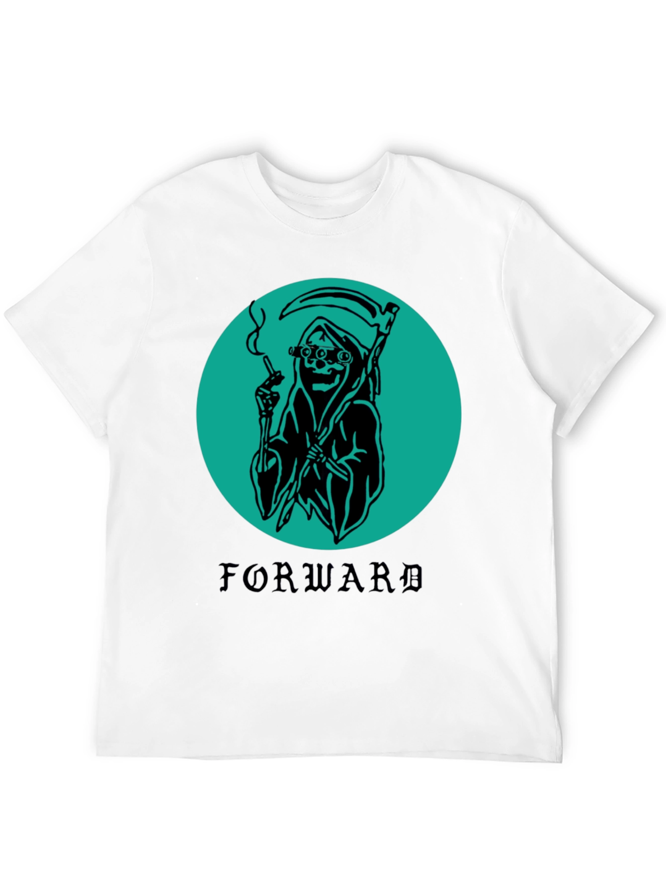 Black Smoking Grim Reaper Graphic T-Shirt view 12