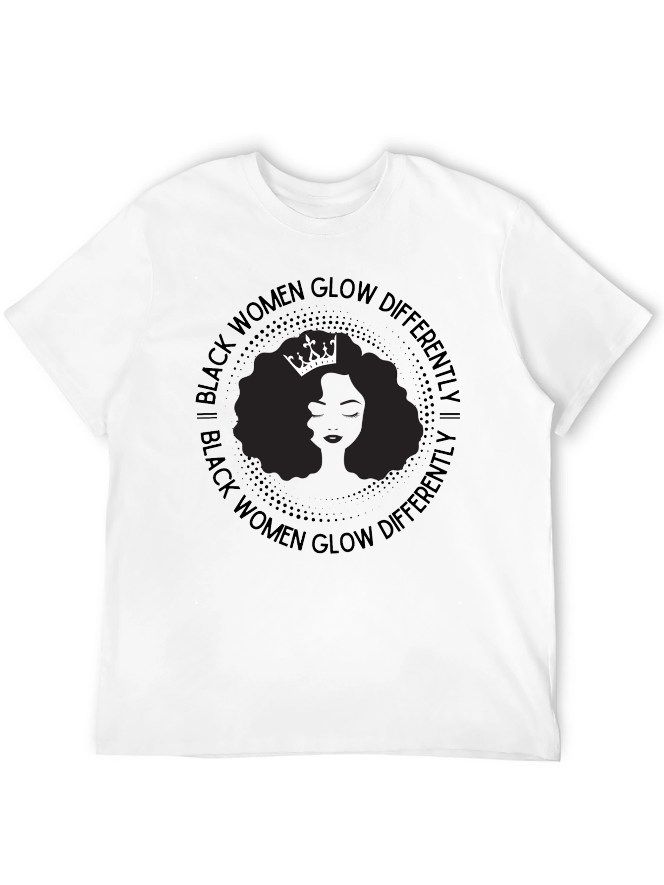 Black Black Women Glow Differently Graphic T-Shirt view 12