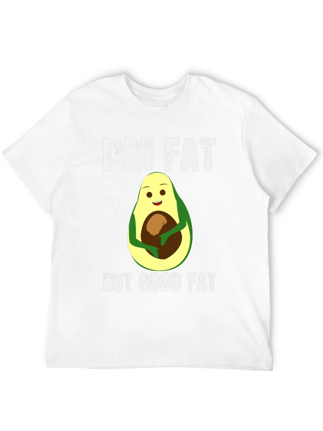 Black I'm Fat But Good Fat Avocado T-Shirt view 12