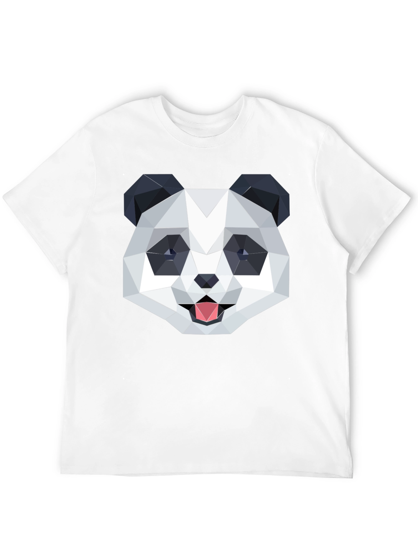 Black Geometric Panda Graphic Black T-Shirt view 12