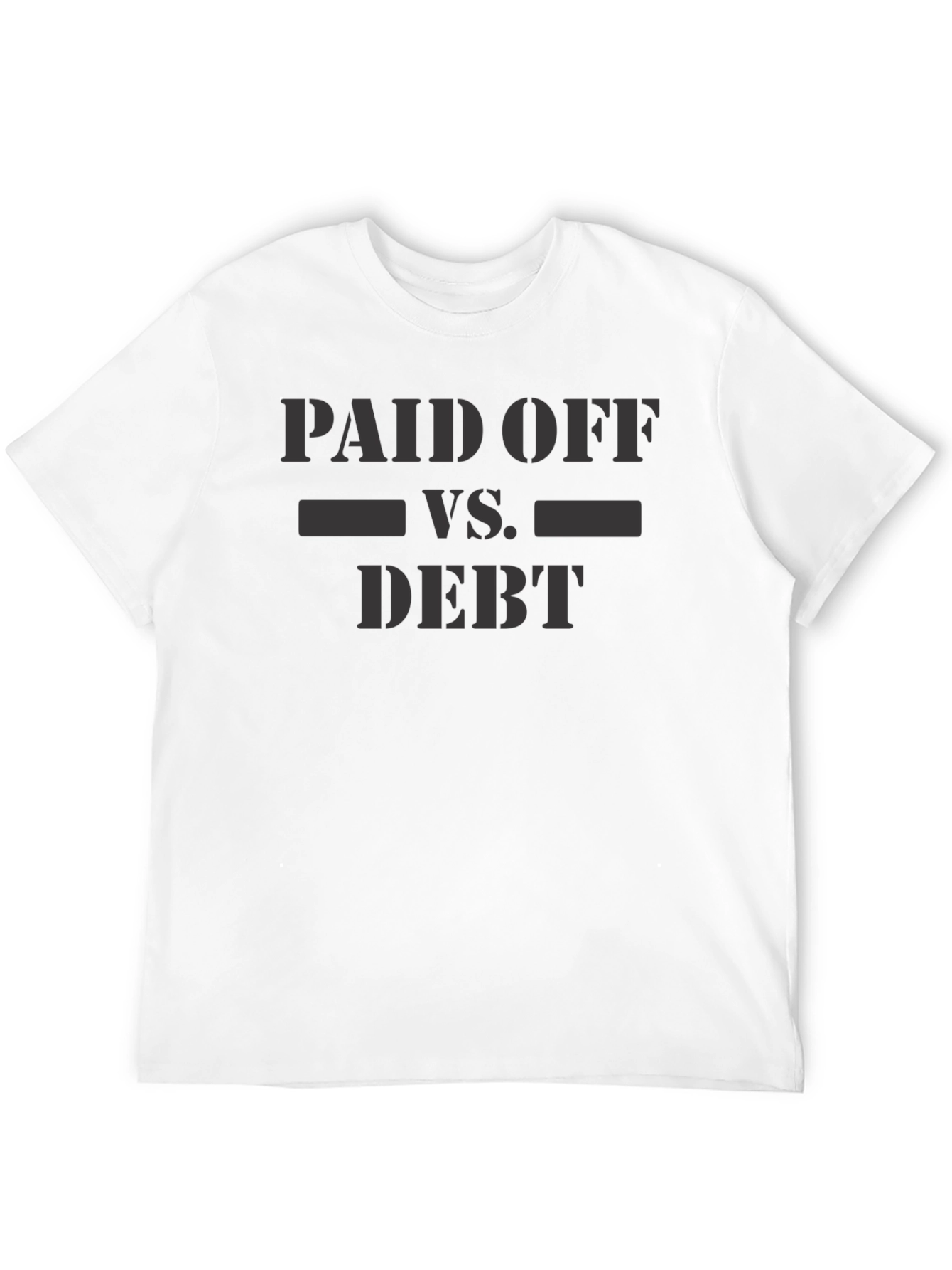 Black Paid Off vs Debt Graphic Tee - Finance Humor T-Shirt view 12