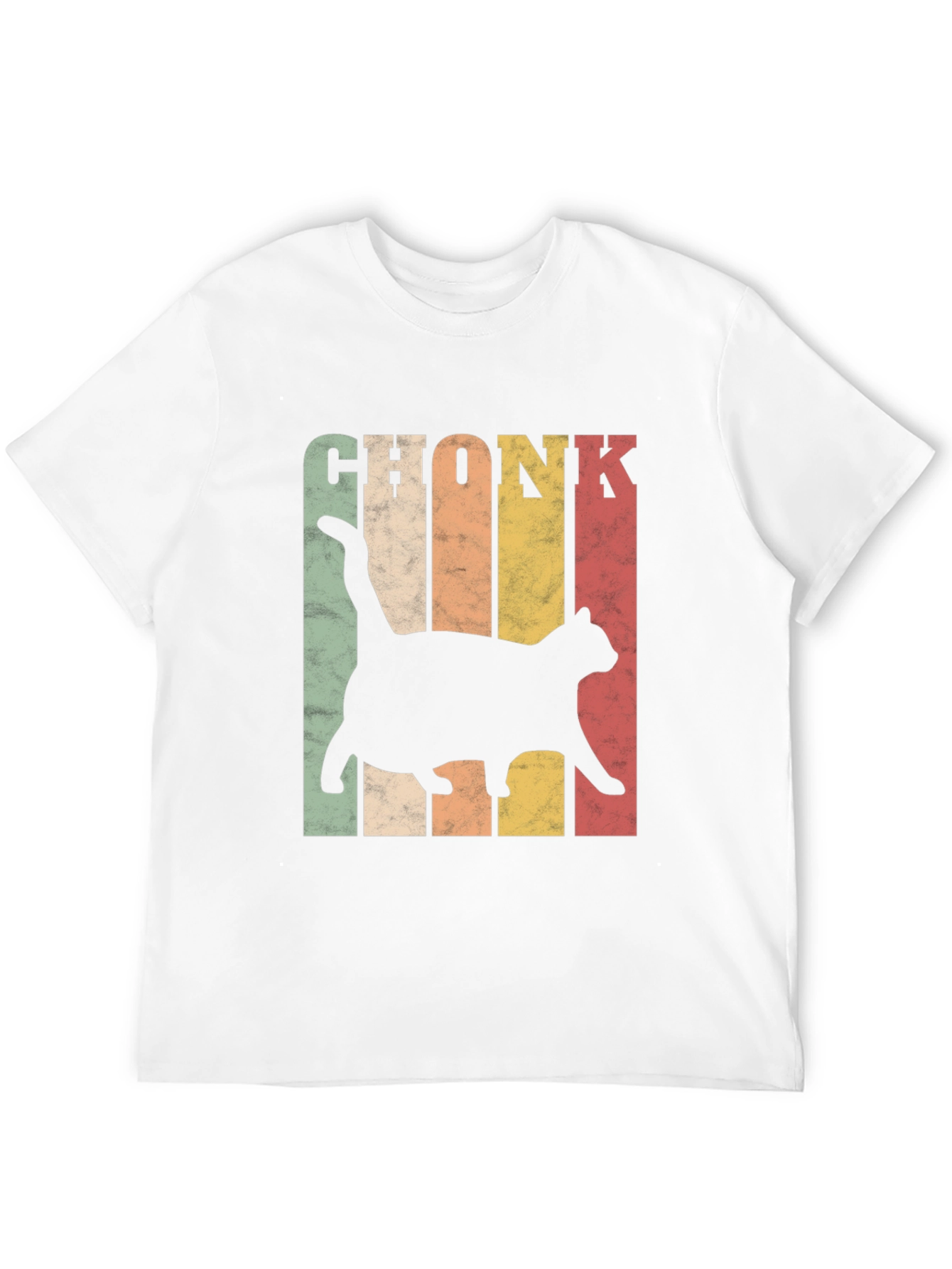 Black Chonk Cat Retro Style T-Shirt view 12