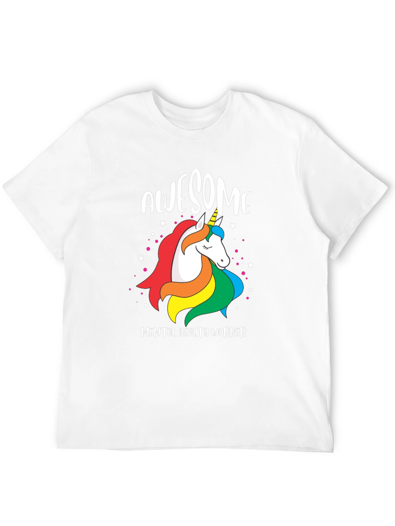 Black Awesome Mental Health Worker Unicorn T-Shirt view 12