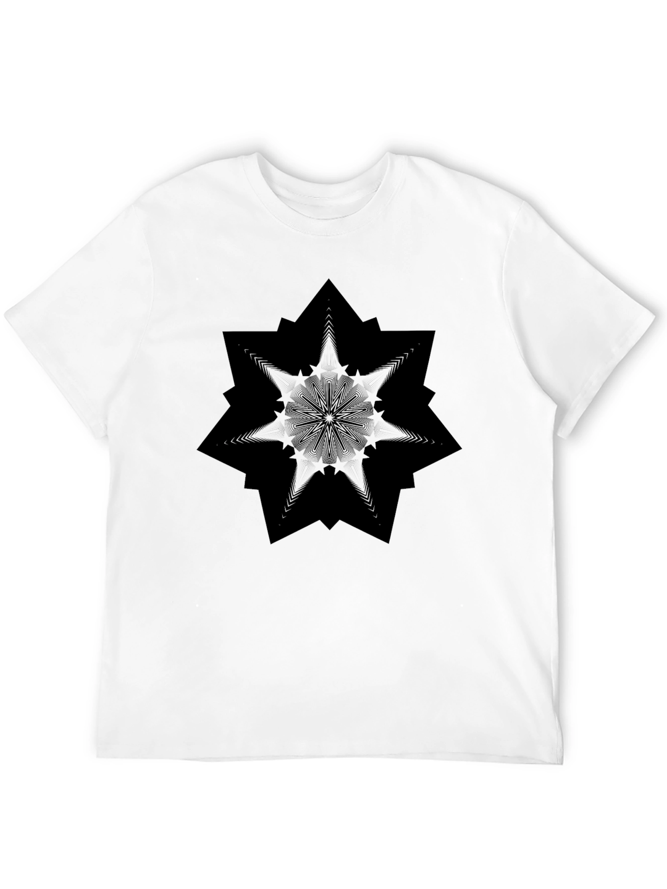 Black Black Geometric Mandala Graphic Tee view 12