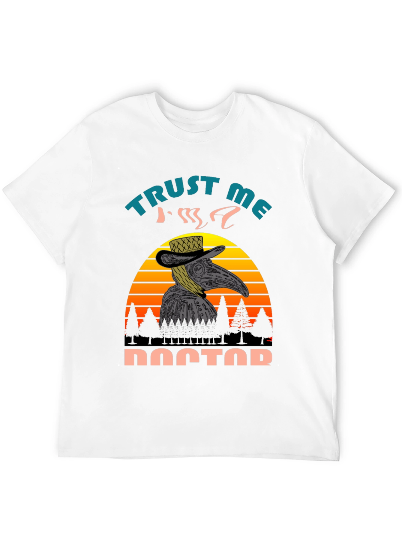 Black Trust Me I'm A Doctor Plague T-Shirt Retro Sunset view 12