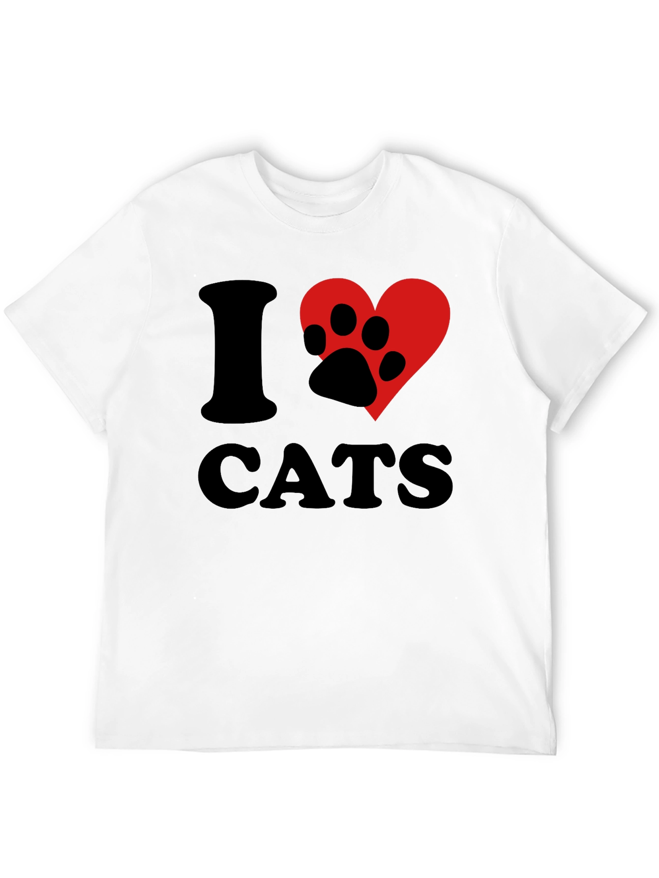 I Heart Cats T-Shirt - Black Cat Lover Tee - 12