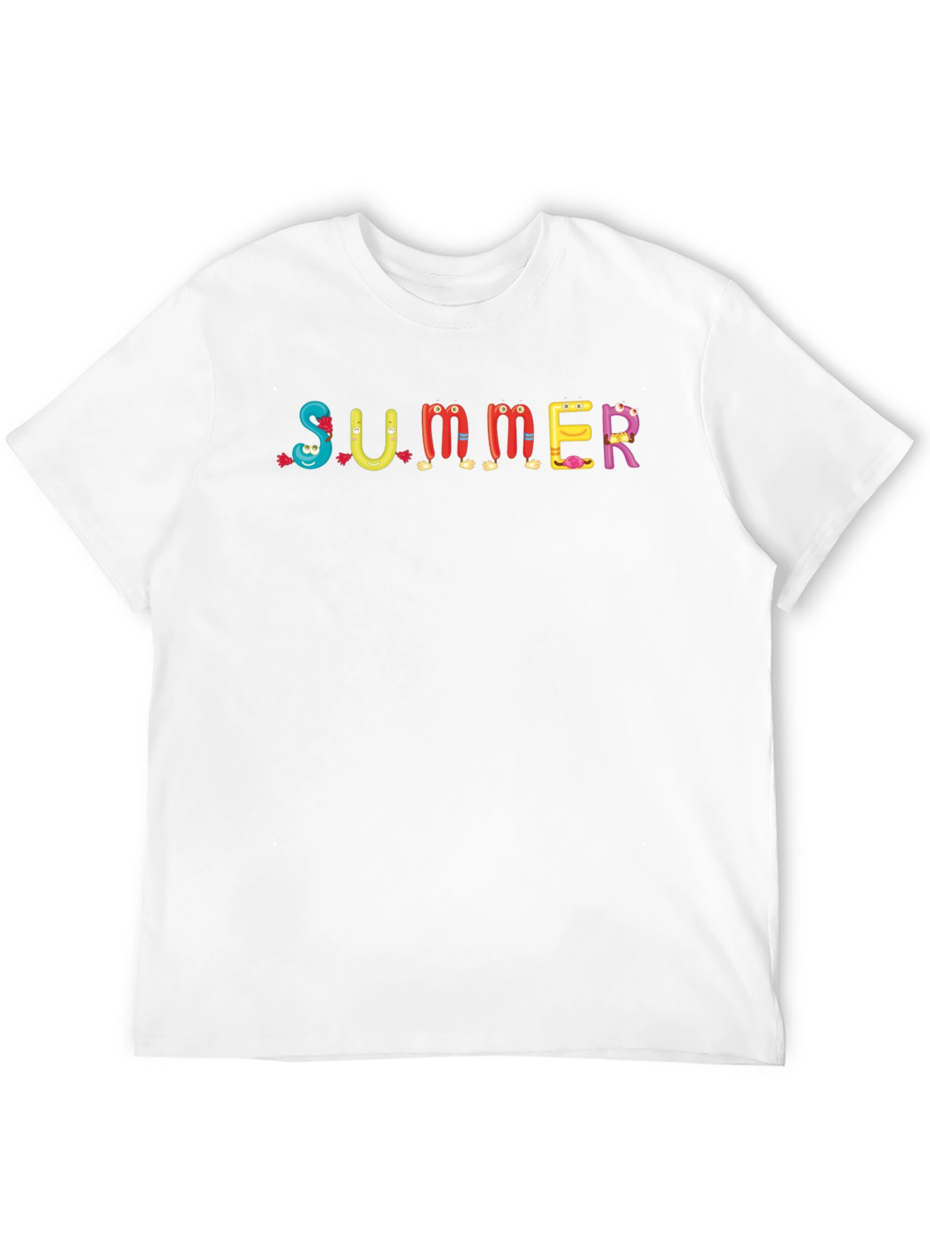 Black Fun Summer Cartoon T-Shirt - Crew Neck Casual Tee view 12