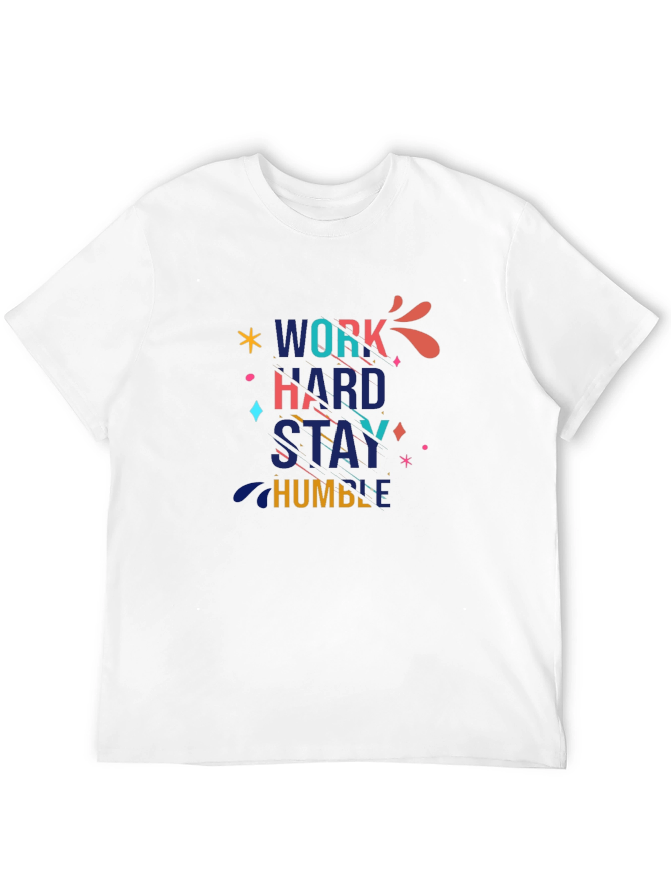 Black Work Hard Stay Humble Graphic Black T-Shirt view 12