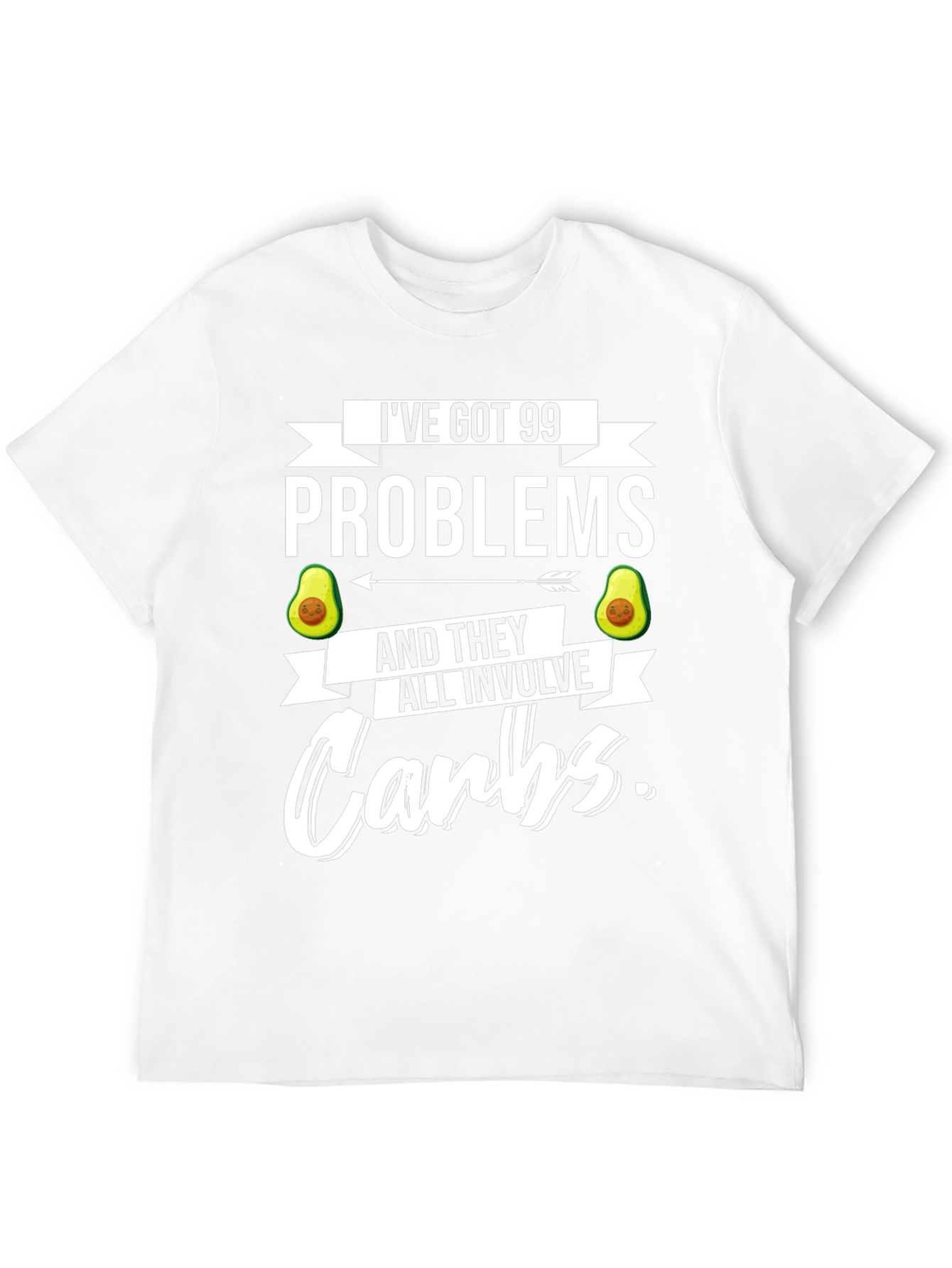 Black 99 Problems Carbs T-Shirt - Funny Foodie Tee view 12