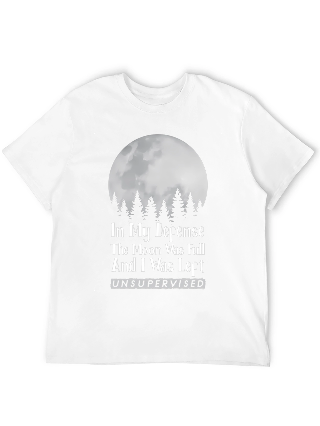 Black Funny Moon T-Shirt - In My Defense Unsupervised view 12