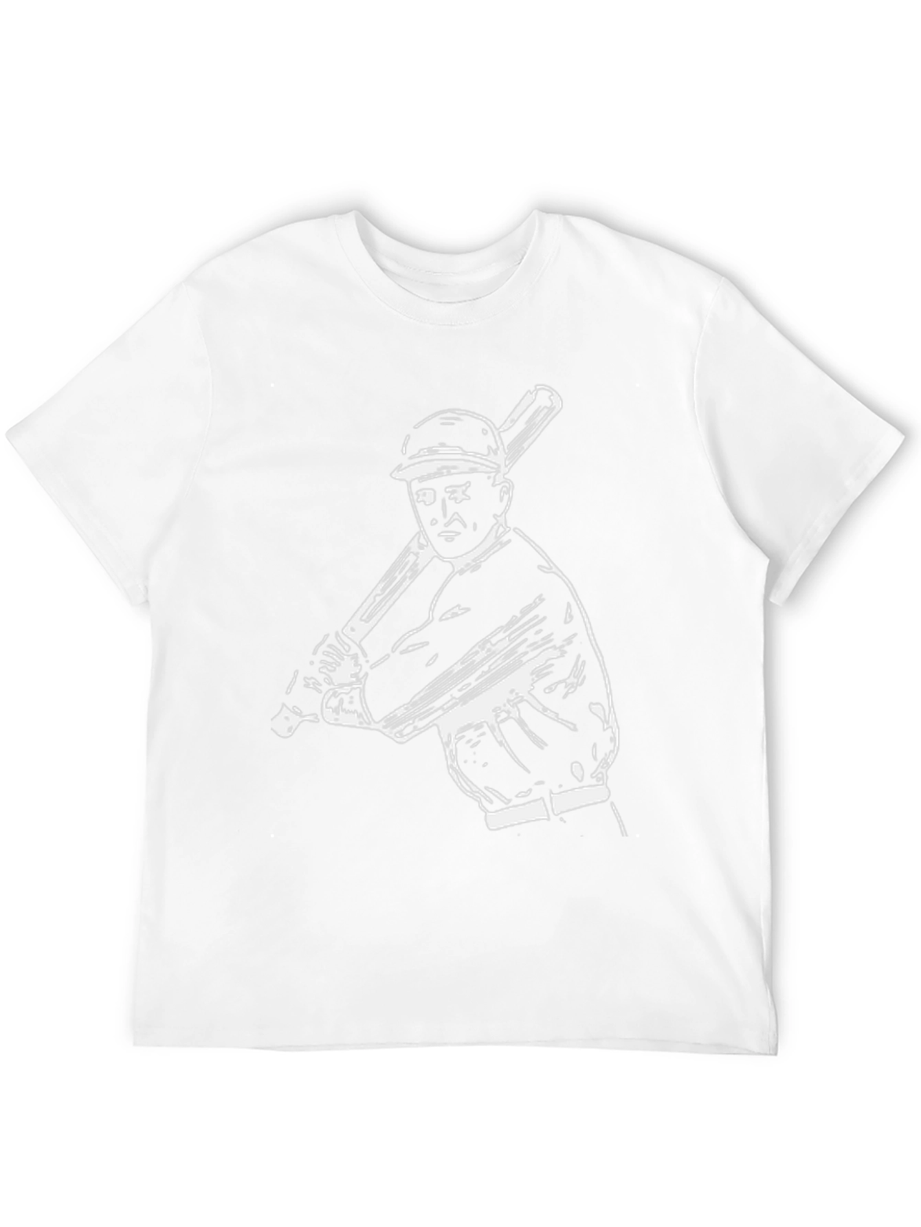 Black Baseball Player Graphic Tee - Black Cotton view 12