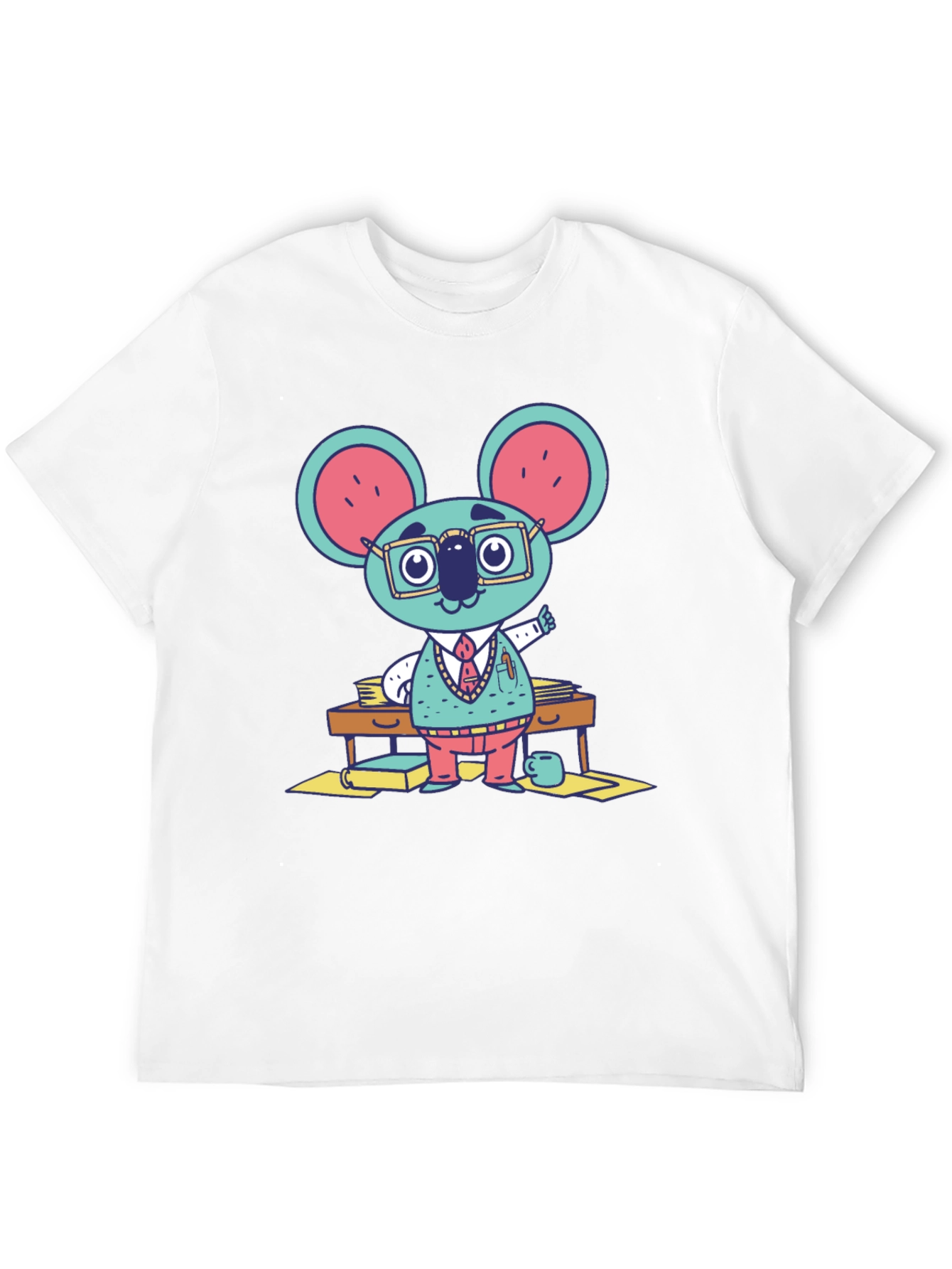 Black Quirky Koala Professor Graphic Tee view 12