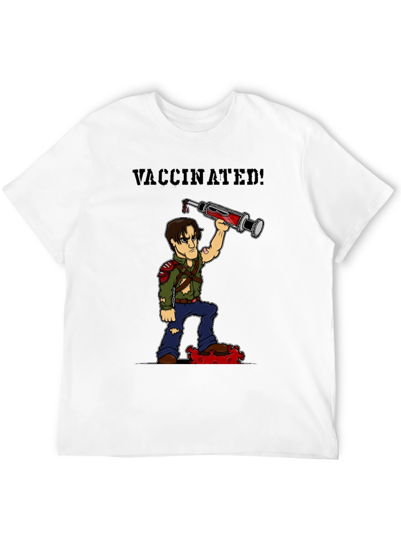 Black Vaccinated Zombie T-Shirt: Virus Slayer view 12