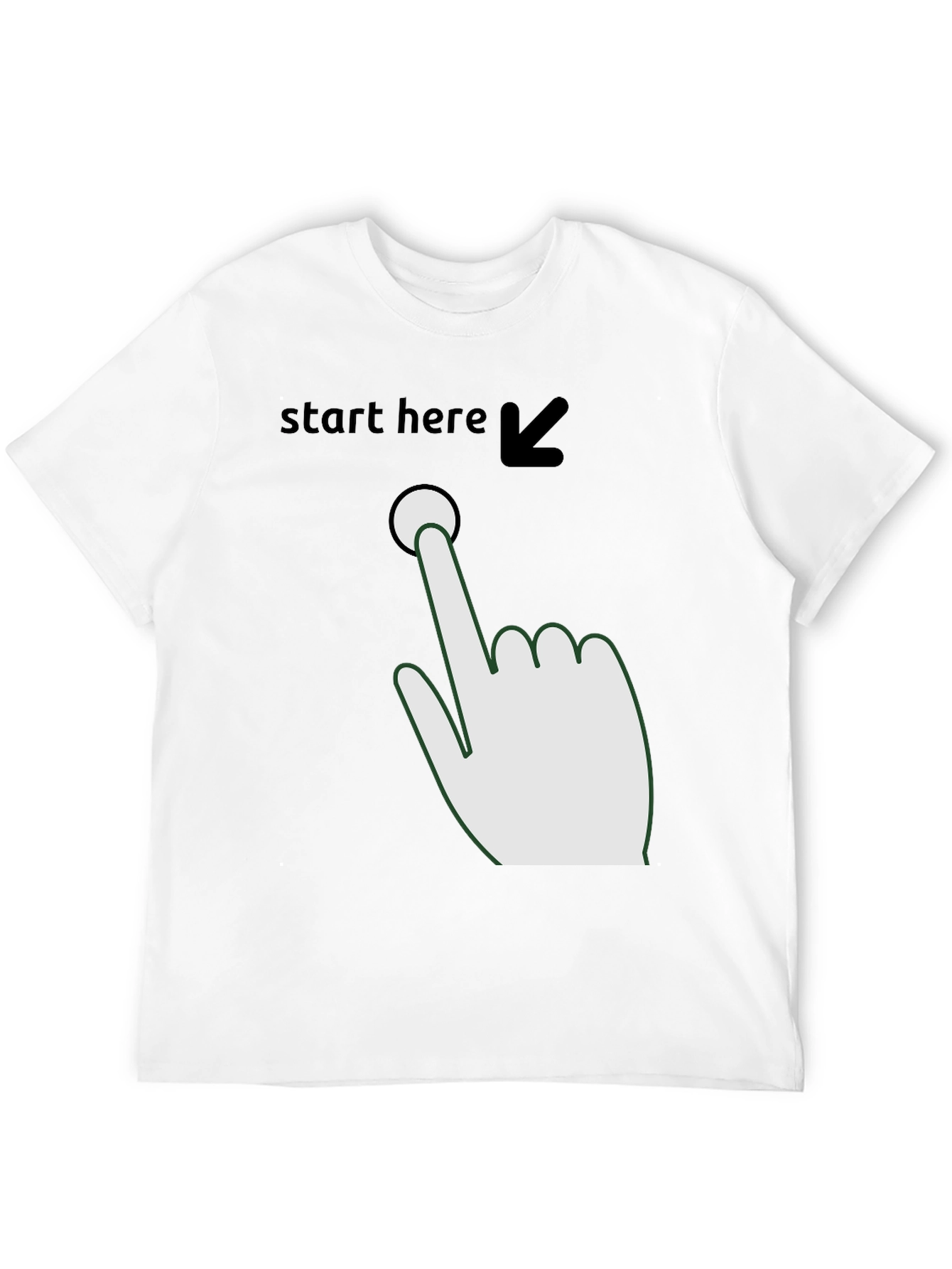 Black Start Here Graphic Tee - Funny Novelty Shirt view 12