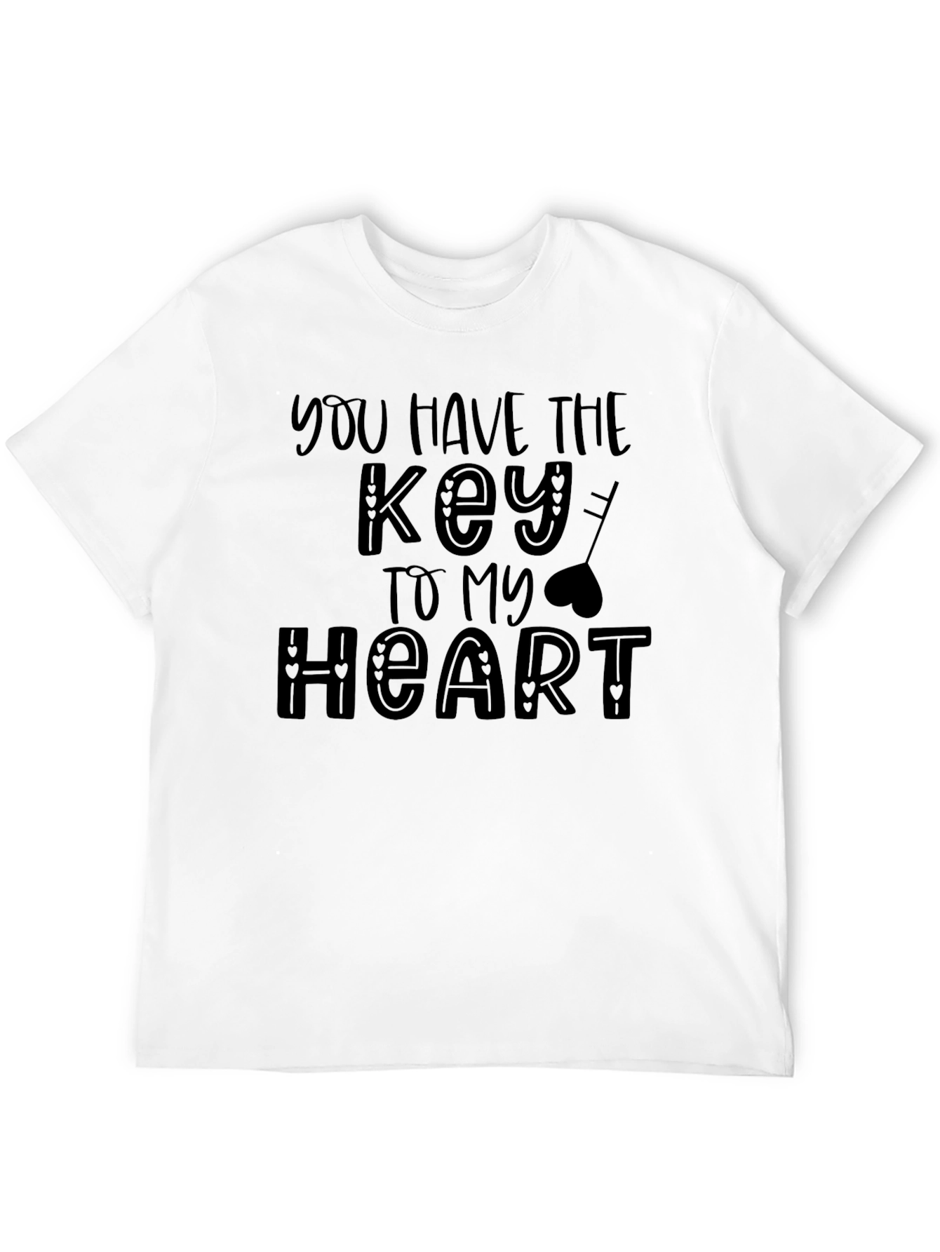 Black Key to My Heart Black Graphic Tee view 12