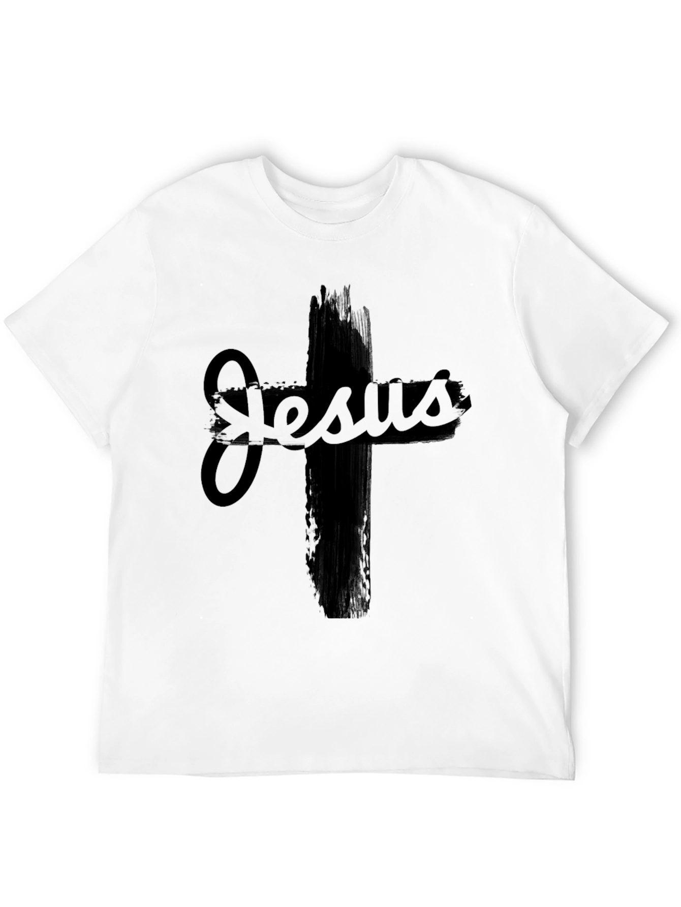 Black Jesus Cross Graphic Black T-Shirt view 12