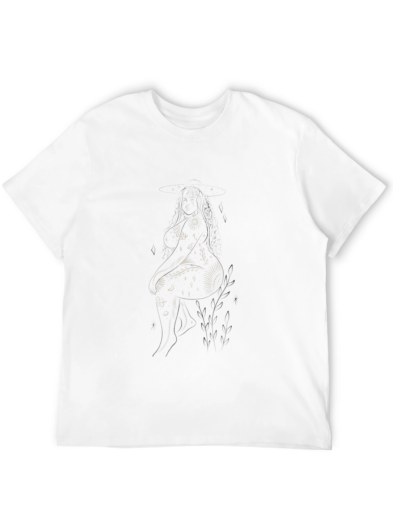 Black Celestial Woman Graphic Black Tee view 12