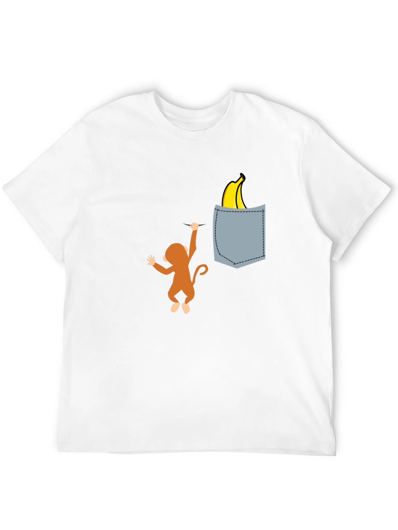 Black Monkey Banana Pocket T-Shirt - Novelty Graphic Tee view 12
