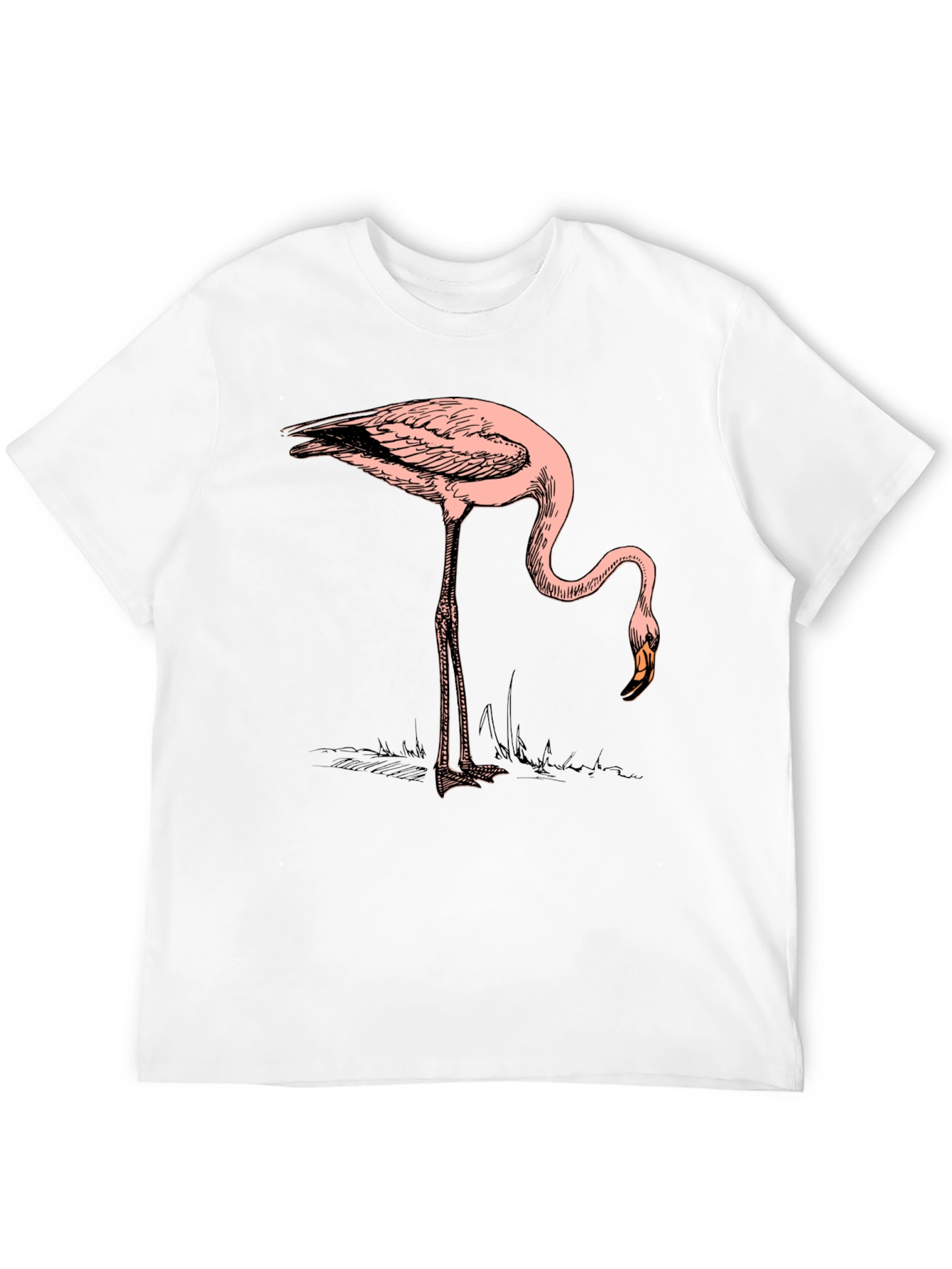 Black Cool Flamingo Graphic Print Black T-Shirt view 12
