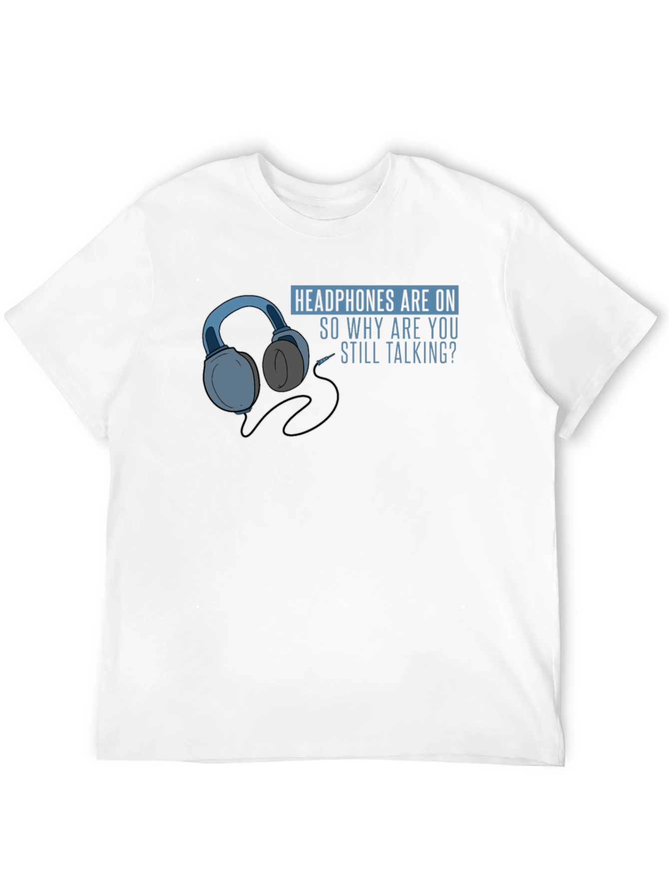 Black Headphones On Graphic T-Shirt - Introvert Humor view 12