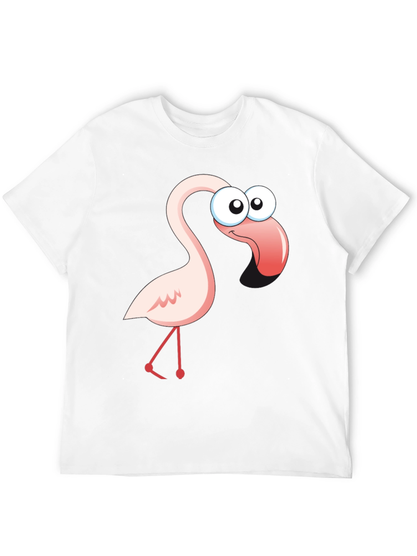 Black Cartoon Flamingo Graphic T-Shirt view 12