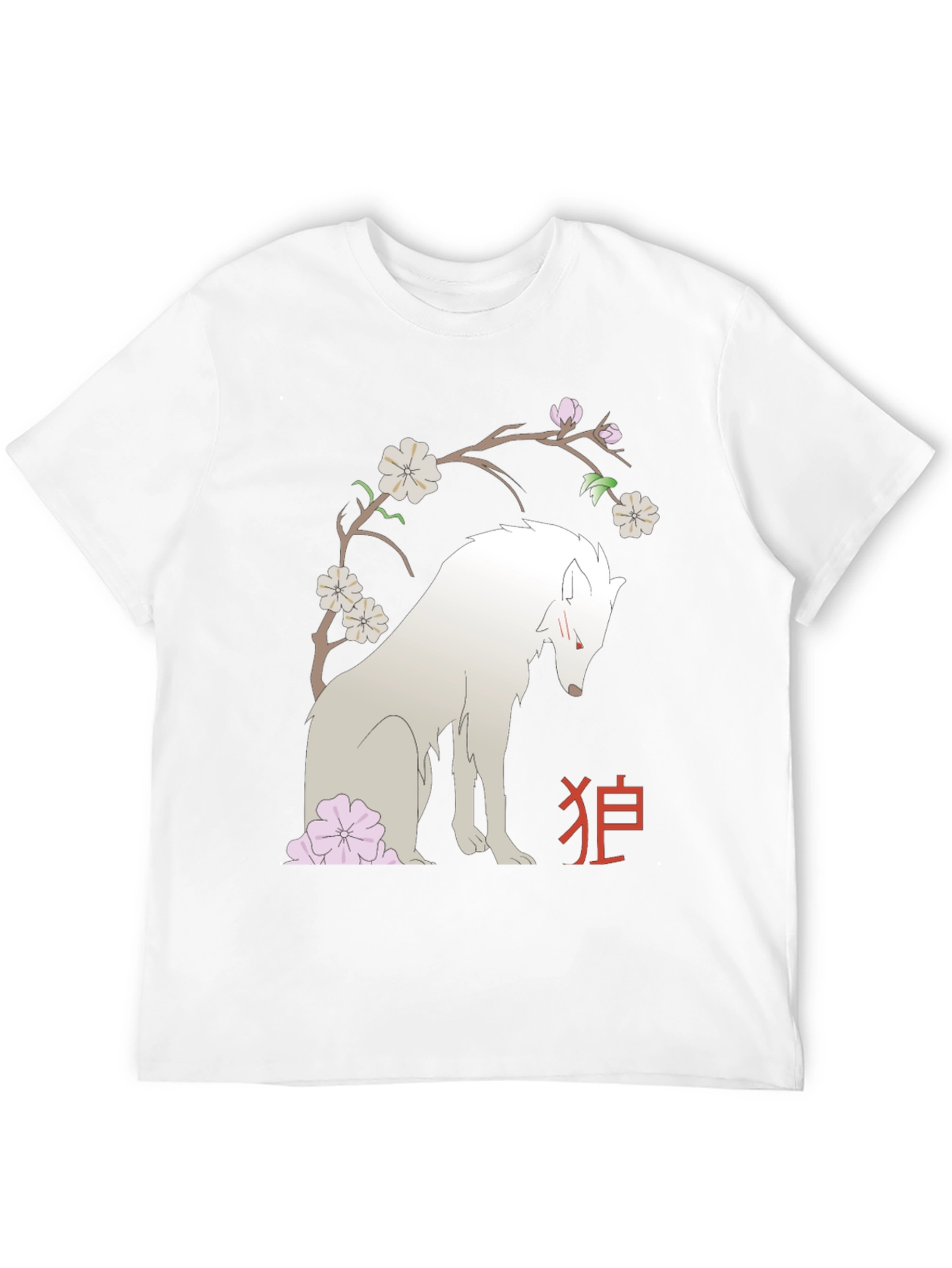 Black Wolf & Cherry Blossom Graphic Tee view 12