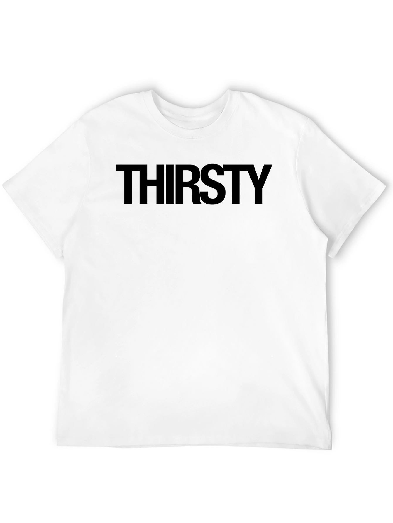 Black Thirsty Graphic Tee - Bold Black Cotton Shirt view 12