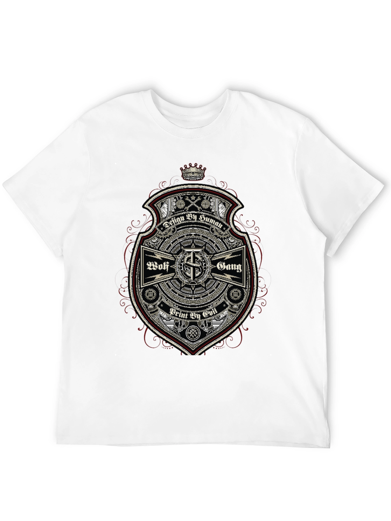 Black Wolf Gang Graphic Print Black T-Shirt view 12