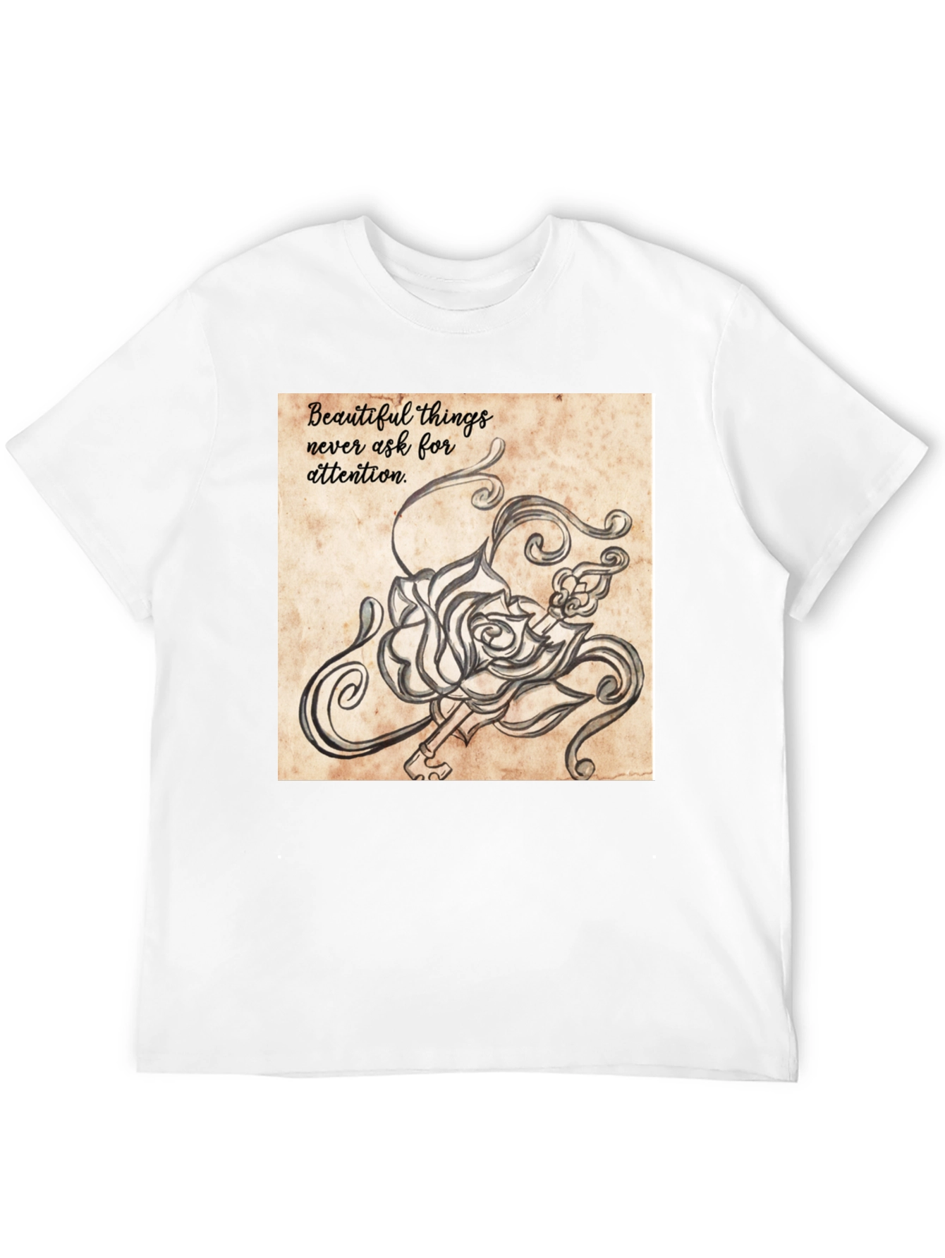 Black Rose and Key Graphic Tee view 12