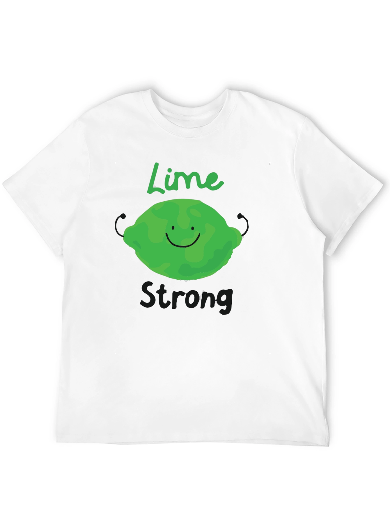 Black Lime Strong Black T-Shirt - Funny Fruit Graphic Tee view 12