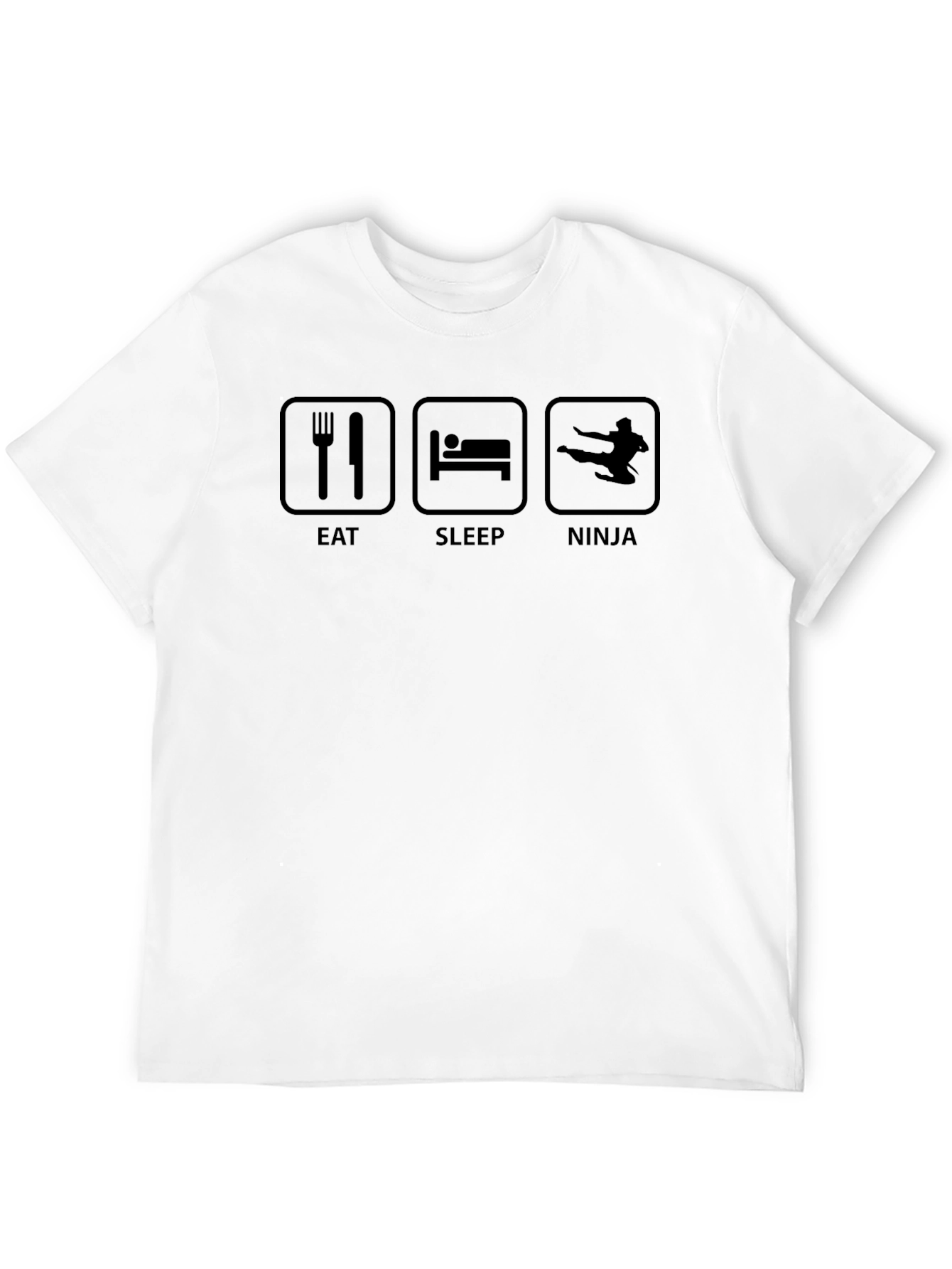 Black Eat Sleep Ninja Funny Graphic Tee - Black view 12