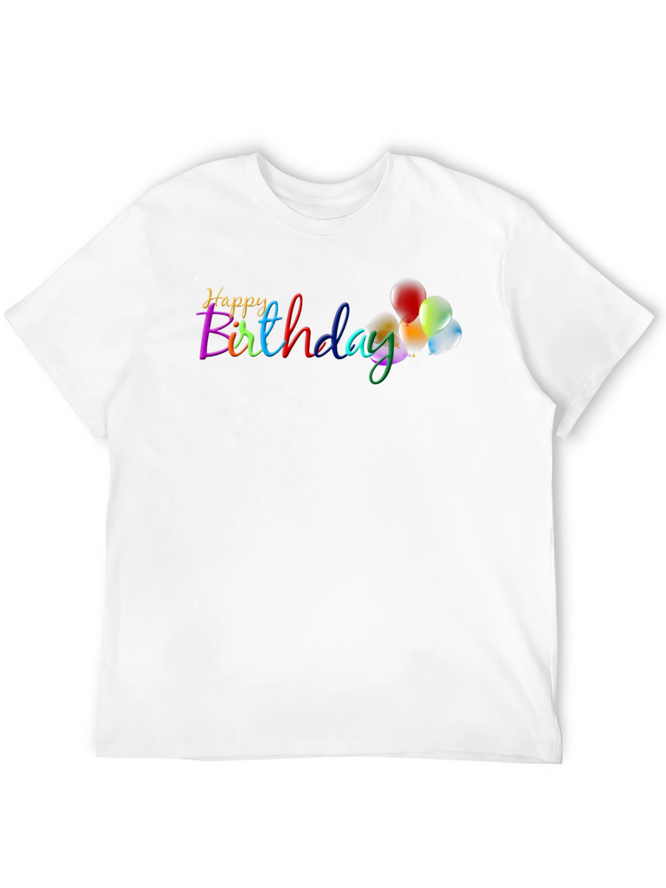 Black Happy Birthday Graphic T-Shirt - Colorful Balloons! view 12